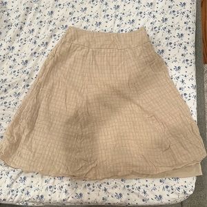 Tan Textured Midi Skirt